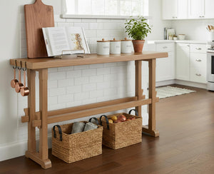 59" Solid Wood Console Table – Farmhouse Entryway & Sofa Table