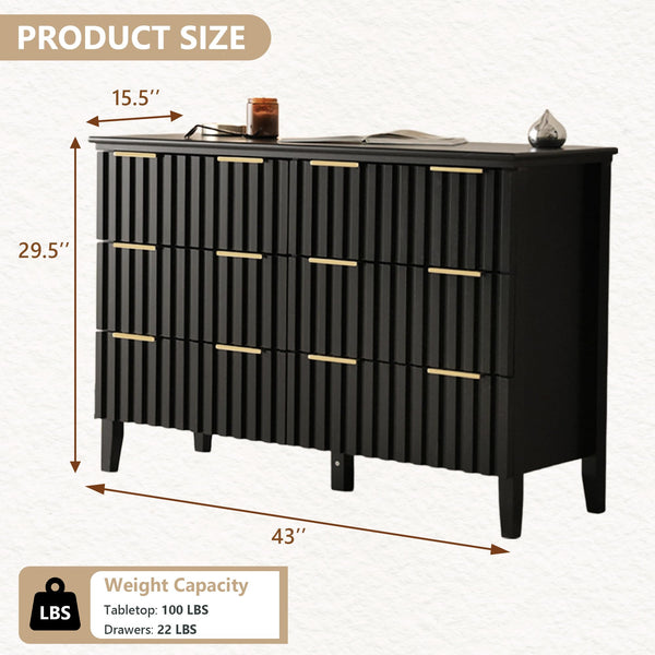 Modern Fluted 3-Piece Bedroom Set