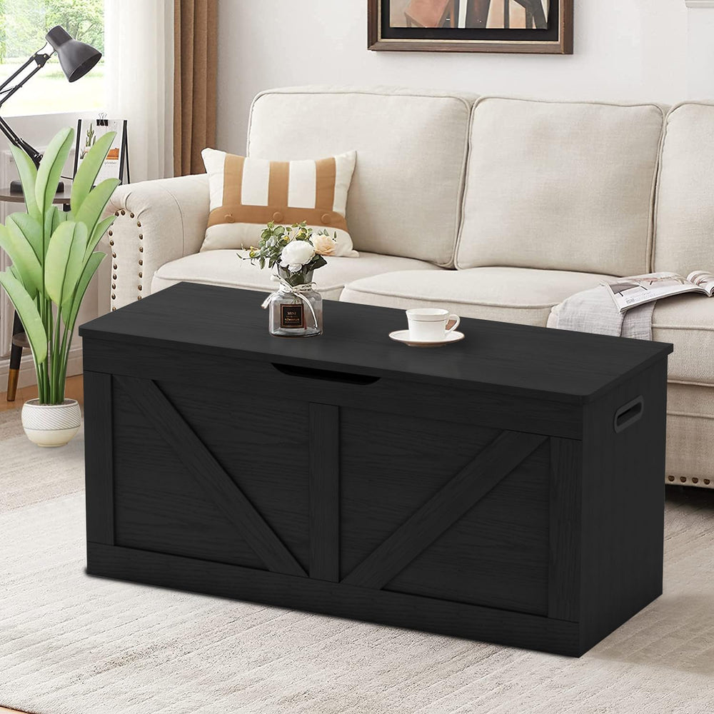 Storage Bench 39.4 Inch with Safety Hinges and Lid
