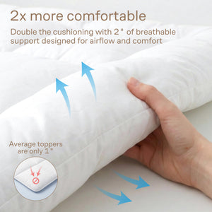 Ultra-Soft Mattress Topper with Cooling Microfiber & Adjustable Straps