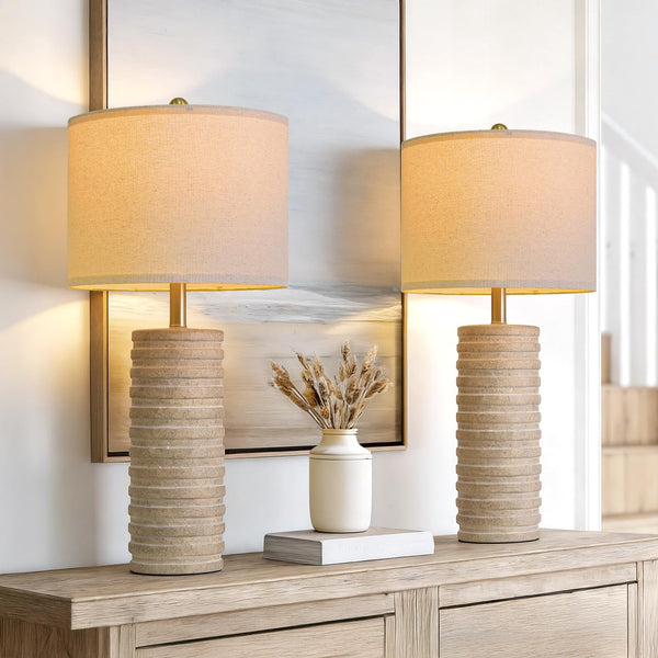 Farmhouse Ceramic Table Lamps Set of 2