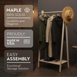 Solid Maple Wood Garment Rack