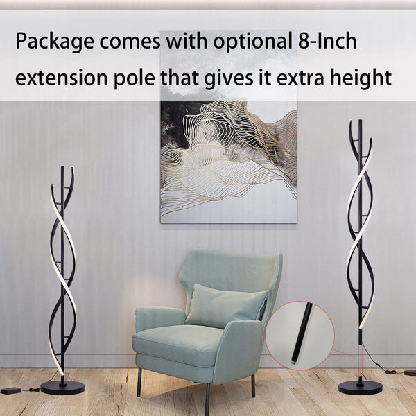 Spiral LED Dimmable Floor Lamp with Remote Control