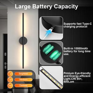 Battery Operated Wall Sconces Set of 2 – Dimmable LED Wall Lights with Remote