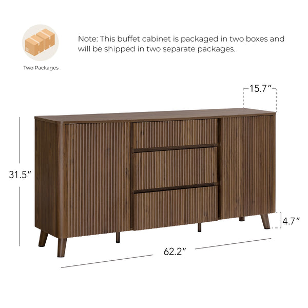 62" Sideboard Buffet Cabinet with Storage