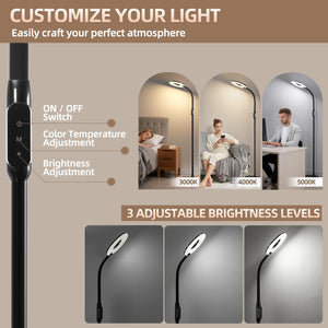 LED Floor Lamp 70-Inch Gooseneck Touch Control Dimmable