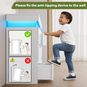 6-Drawer Dresser with Flip-Top Storage, LED Lights & Charging Station
