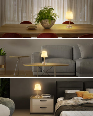 2 Pack Small Cordless Table Lamp for Restaurant Dinner Table, 5200mAh Battery Operated Lamps, Rechargeable Portable Dimmable Touch Bedside Night Light for Side End Table Dining Room Patio Outdoor