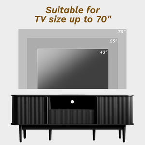 TV Stand with Sliding Doors & Storage