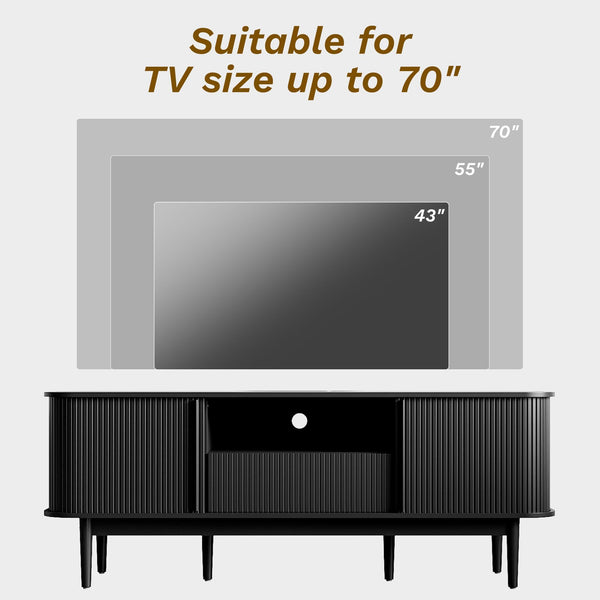 TV Stand with Sliding Doors & Storage