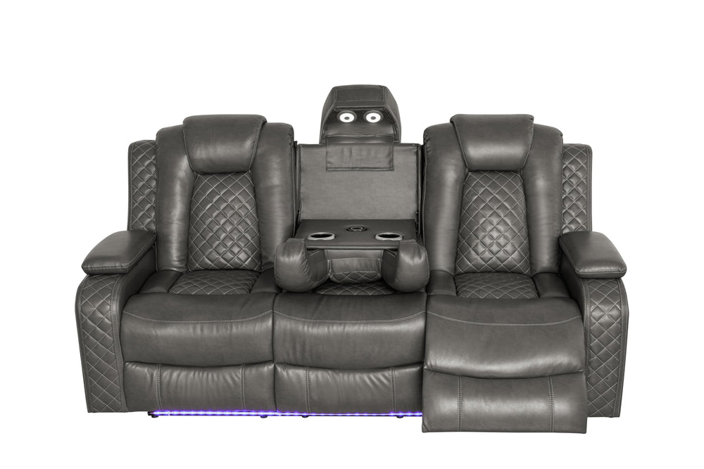 3-Piece Power Recliner Sofa Set with LED & Wireless Charging