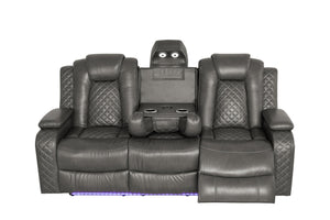 3-Piece Power Recliner Sofa Set with LED & Wireless Charging