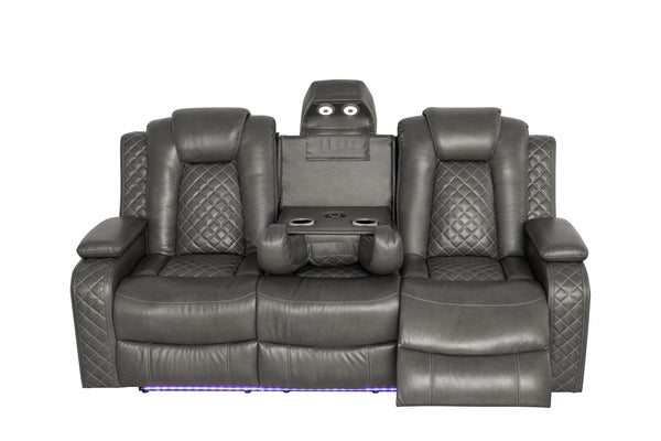 3-Piece Power Recliner Sofa Set with LED & Wireless Charging