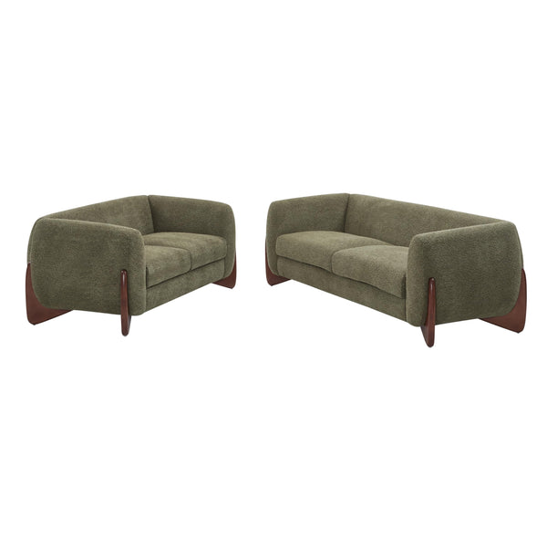 Boucle 2-Piece Sofa & Loveseat Set