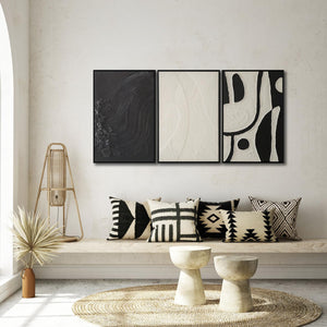 Framed Abstract Wall Art Set – 3 Piece Canvas Prints