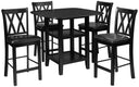 5-Piece Counter Height Dining Set with Display Shelves