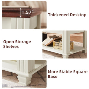 Farmhouse Coffee Table Set of 3 with Open Shelf