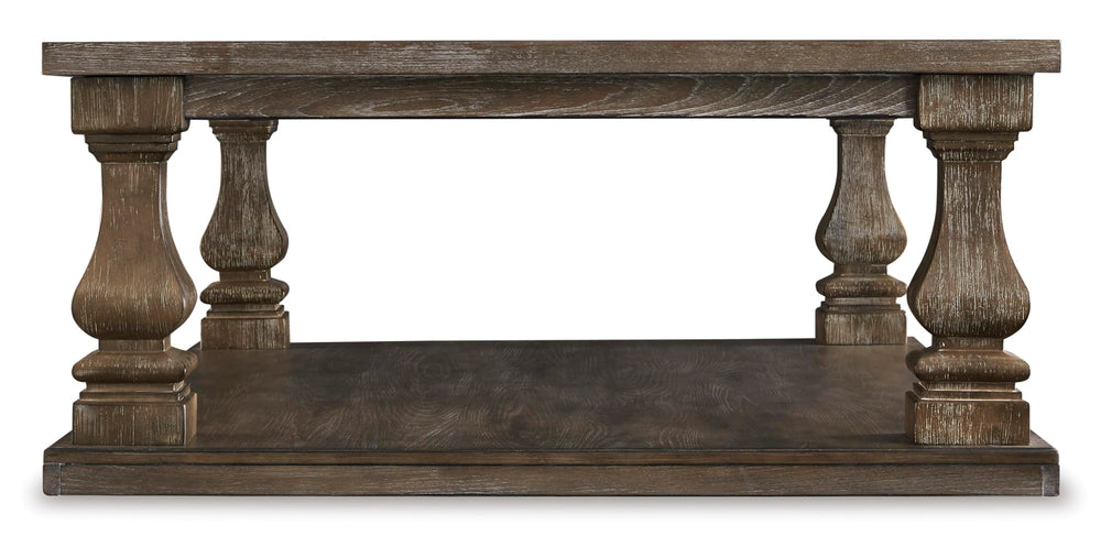 Farmhouse Coffee Table – Weathered Gray Finish