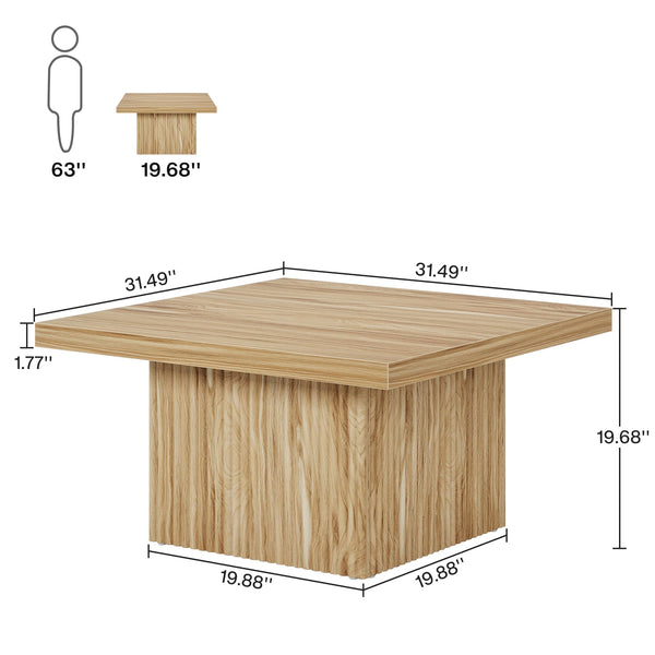 Square Fluted Coffee Table – Mid-Century Modern
