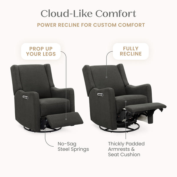 Power Recliner Swivel Glider with USB Charging – Stain-Resistant Fabric