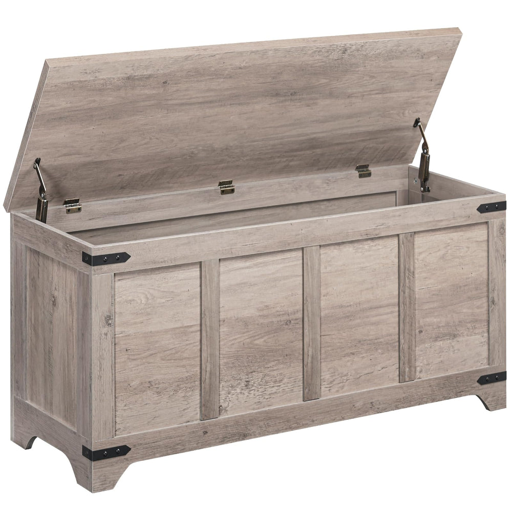 Storage Chest with Safety Hinges — Toy Box & Entryway Shoe Bench