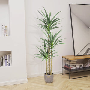 Artificial Agave Tree 5.3 Ft with 3 Trunks – Indoor Outdoor Fake Plant
