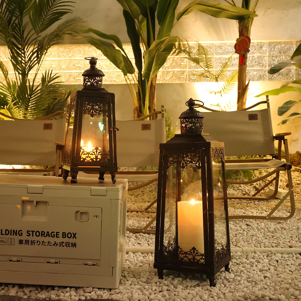 Decorative Outdoor & Indoor Candle Lanterns Set of 2