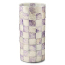 Capiz Small Flower Vase – Check Pattern