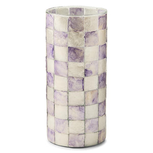 Capiz Small Flower Vase – Check Pattern
