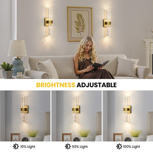 LED Crystal Bubble Glass Wall Sconce – Indoor Vanity Light Fixture