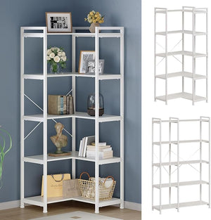 5-Tier Deformable Corner Bookshelf