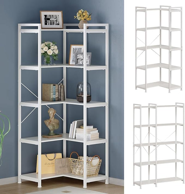 5-Tier Deformable Corner Bookshelf