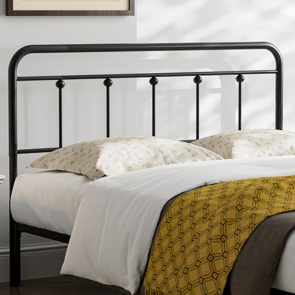Queen Size Metal Farmhouse Headboard – Adjustable Height, Black