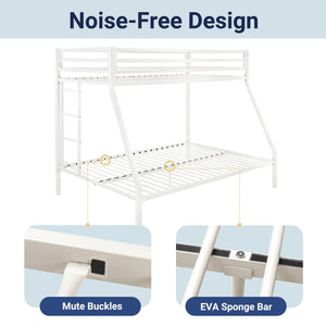 Twin Over Full Metal Bunk Bed with Guardrail