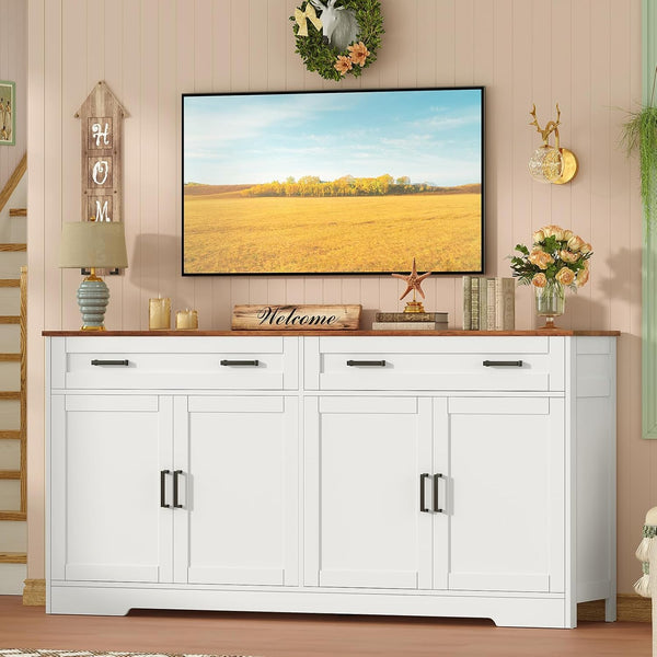 Buffet Cabinet with Storage, Drawers & Adjustable Shelves