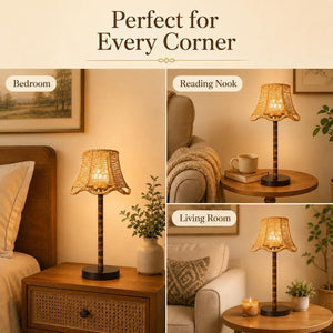 Bamboo Rechargeable LED Table Lamp with Remote