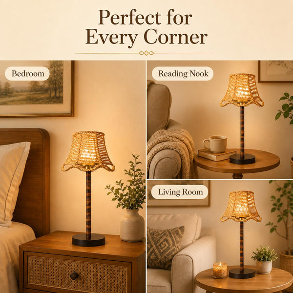 Bamboo Rechargeable LED Table Lamp with Remote