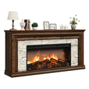 70" Electric Fireplace TV Stand with Mantel & Concealed Storage