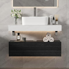 35" Floating Bathroom Vanity with Sintered Stone Countertop & Ceramic Sink