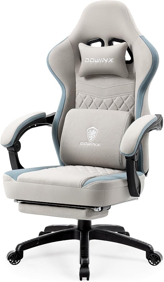 Ergonomic Gaming Chair with Pocket Spring Cushion & Footrest
