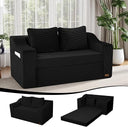 Convertible Futon Sofa Bed with Corduroy Cover & Pillow