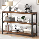 47" Industrial Console Table with 3-Tier Storage Shelves