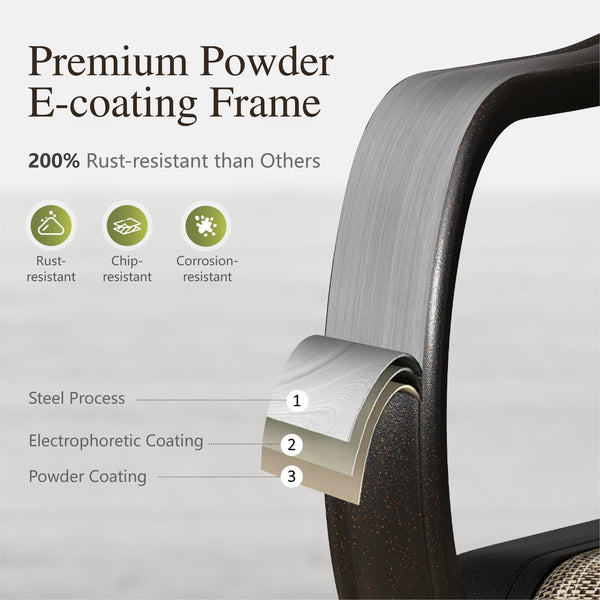 Outdoor Patio Dining Chairs with High Back Textilene