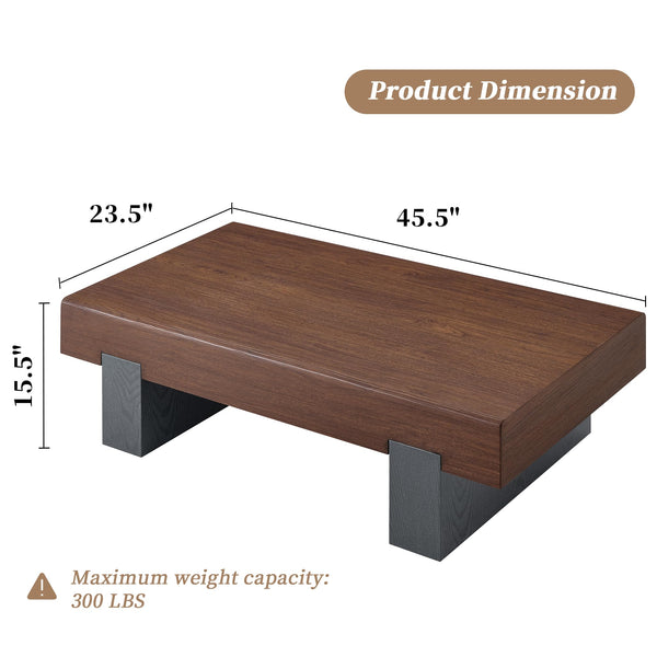 Walnut Wood Coffee Table with Storage