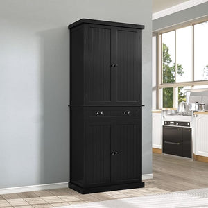72" Tall Kitchen Pantry Cabinet with Drawer & Adjustable Shelves