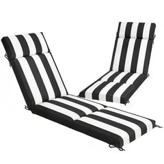 Outdoor Chaise Lounge Cushions Set of 2 with High-Density Foam, Water-Repellent & UV-Resistant