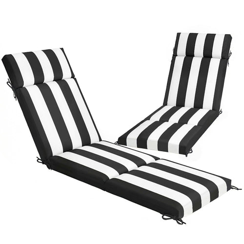 Outdoor Chaise Lounge Cushions Set of 2 with High-Density Foam, Water-Repellent & UV-Resistant