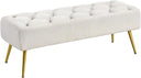 Upholstered Ottoman Bench with Metal Legs
