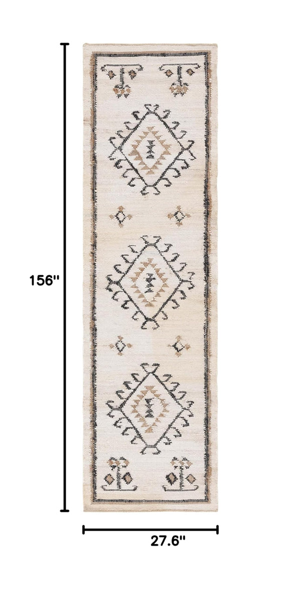 Handmade Jute Kilim Runner Rug 2'3" x 13'