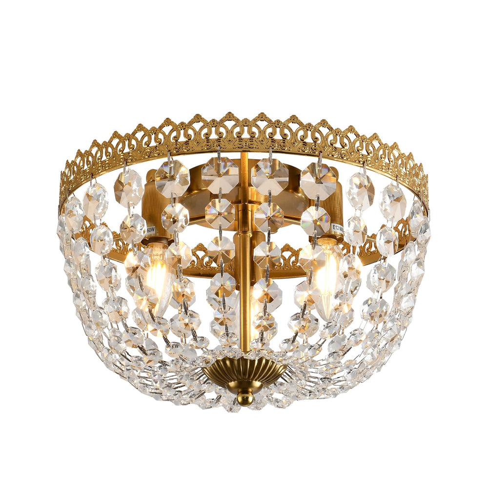 Crystal 3-Light Flush Mount Ceiling Chandelier